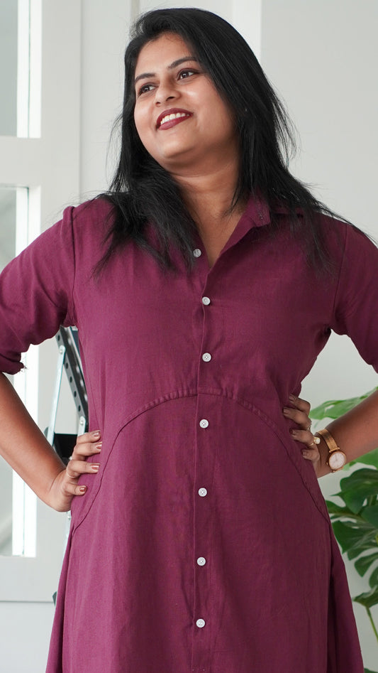 Dark wine Casual dress image 3