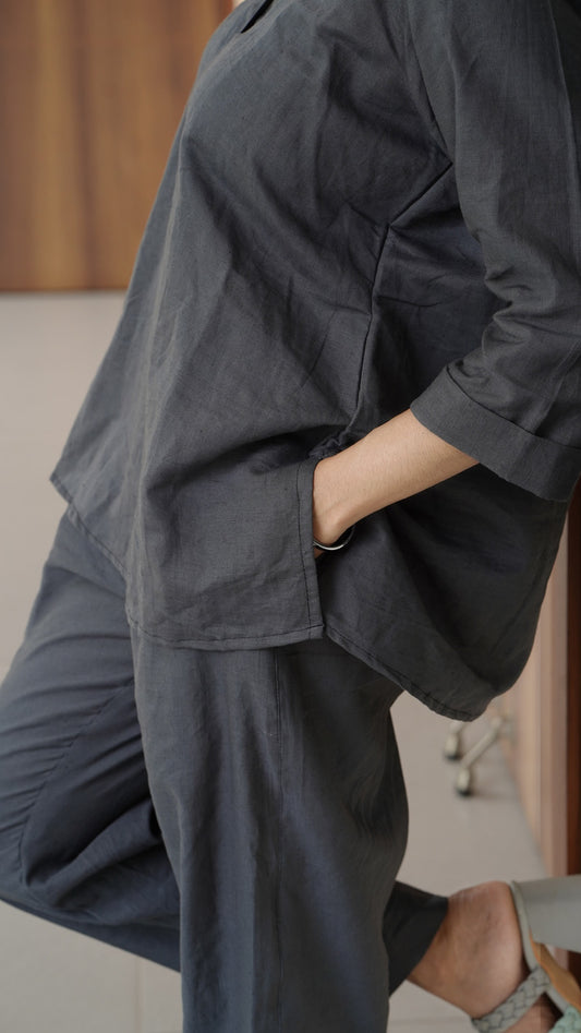 Gun Metal Grey Linen Co-ords