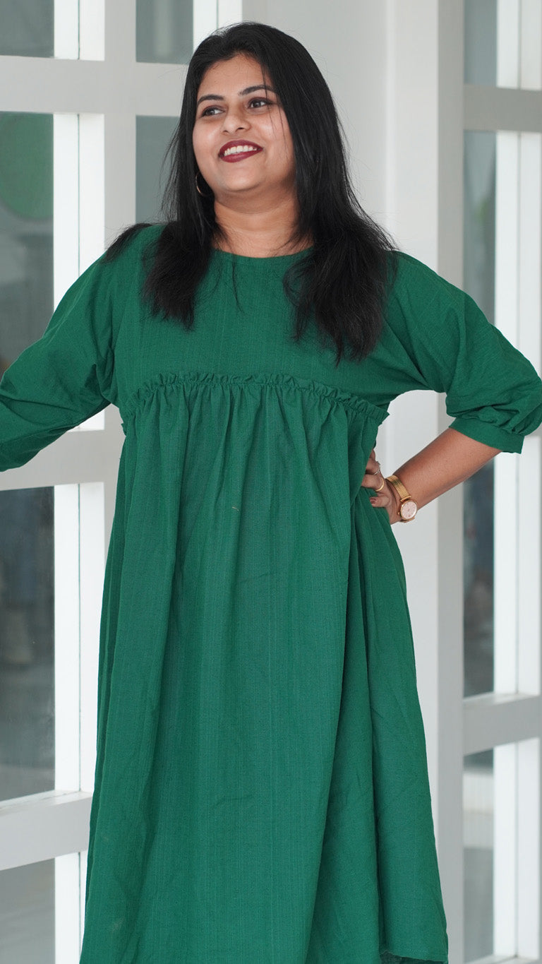 Emerald Green Casual Dress image 1