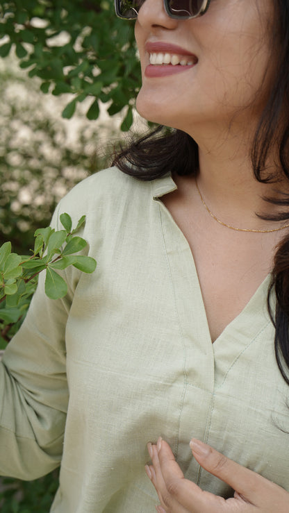 Pista Green Linen Co-ords image 5