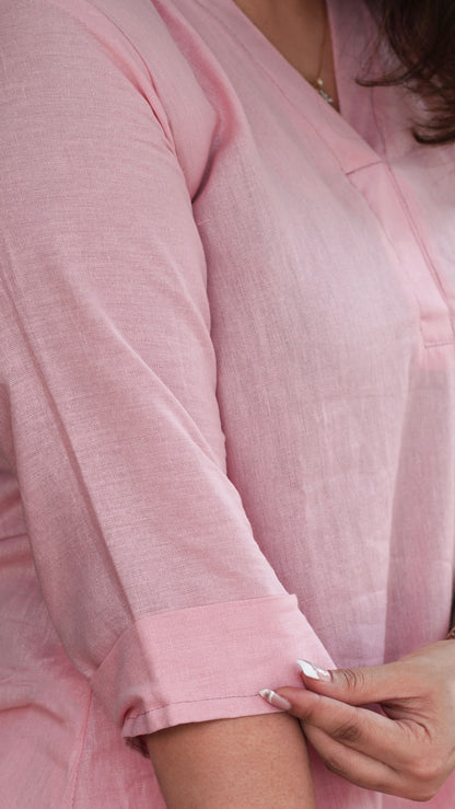 Baby Pink Cotton Co-ords set image 3