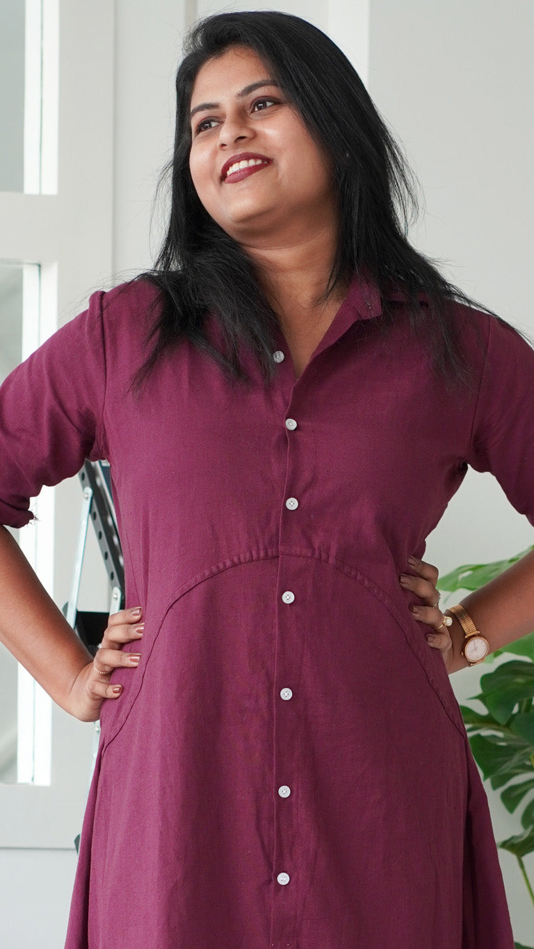 Dark wine Casual dress image 3