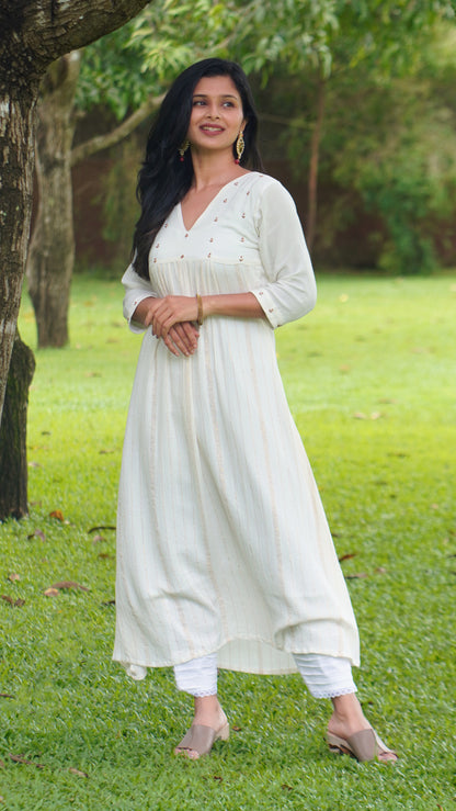 Off-White Premium Rayon Kurti image 0