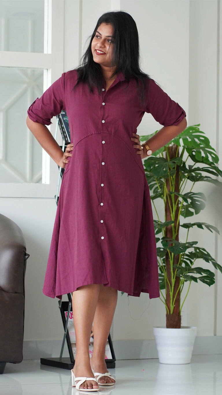 Dark wine Casual dress image 1