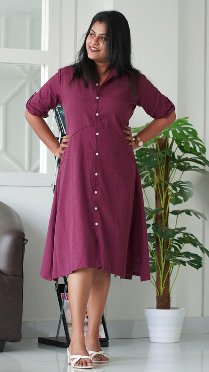Dark wine Casual dress image 1