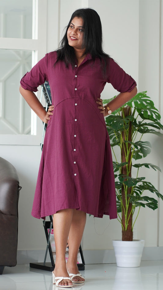 Dark wine Casual dress image 1