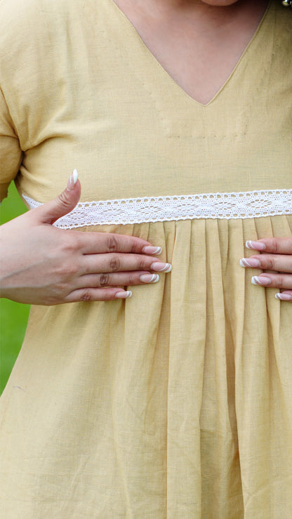 Beach Sand Linen Cotton A-Line Dress