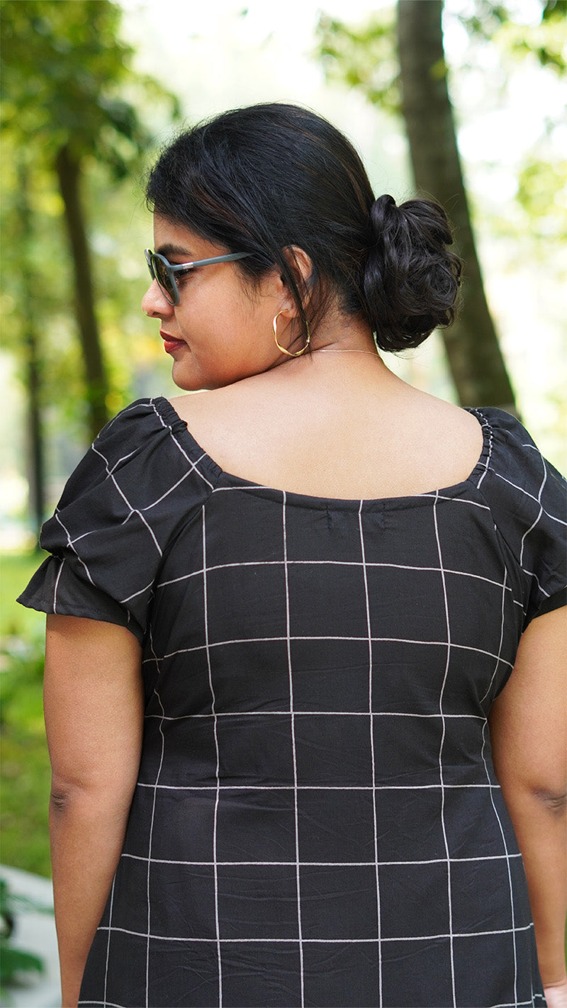 Classic Black Checkered Dress
