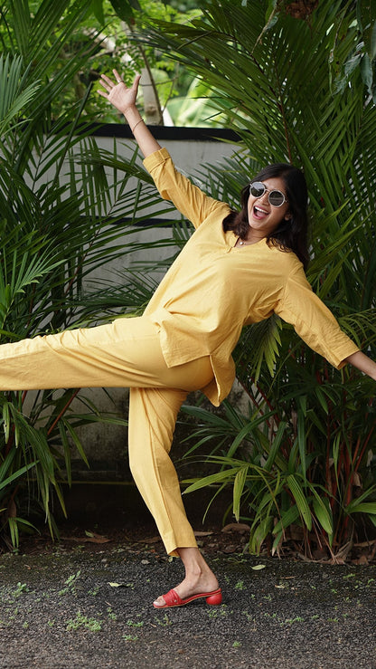 Candy Yellow Linen Co-ords
