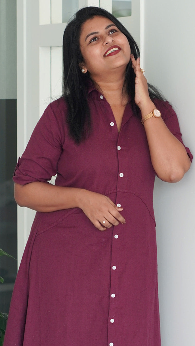 Dark wine Casual dress
