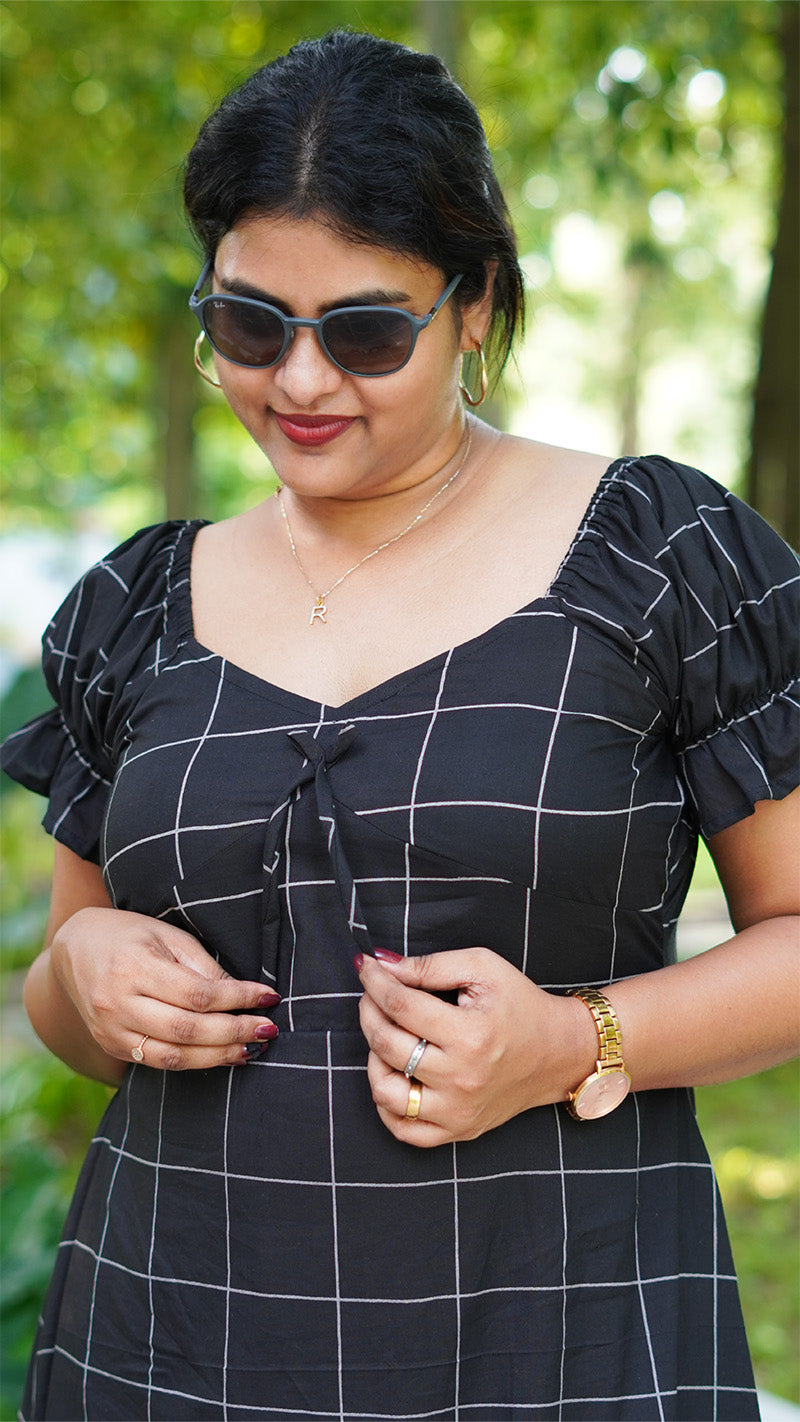 Classic Black Checkered Dress image 1