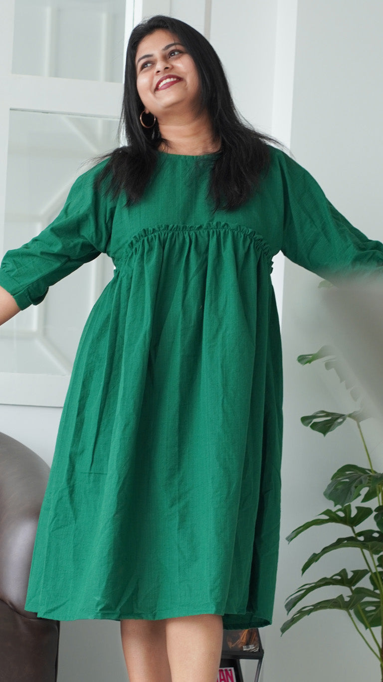 Emerald Green Casual Dress