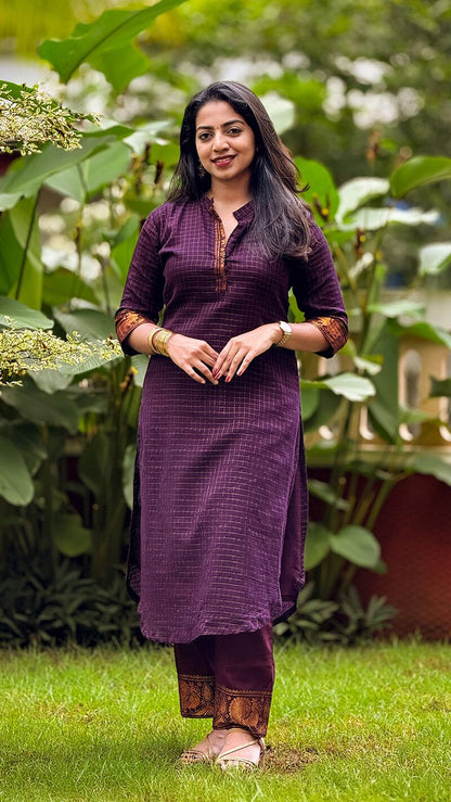 Grape Purple Sungudi Co-ord Set