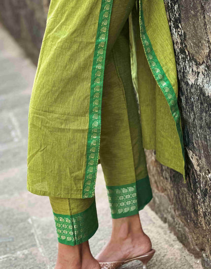 Lime South Cotton Kurti Set