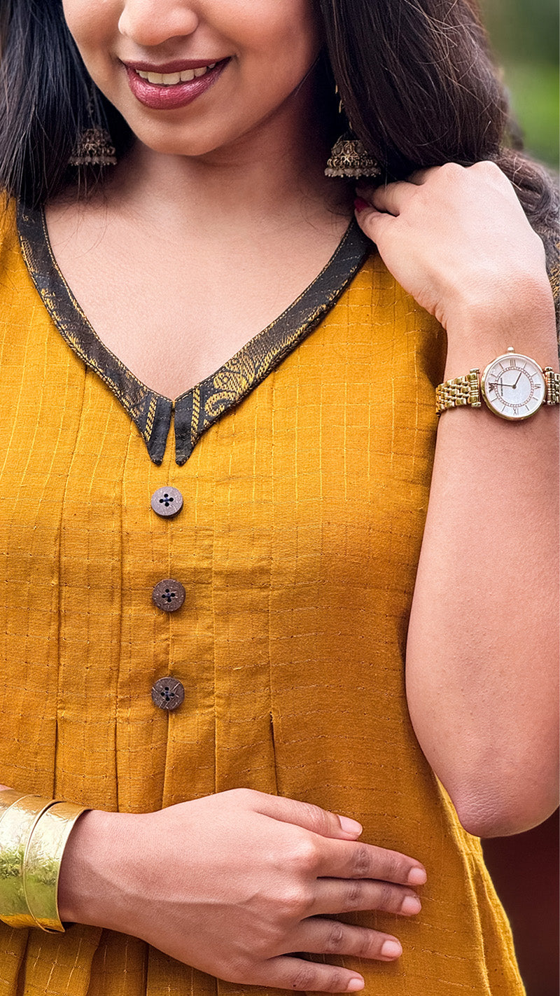 Mustard Yellow Sungudi Dress