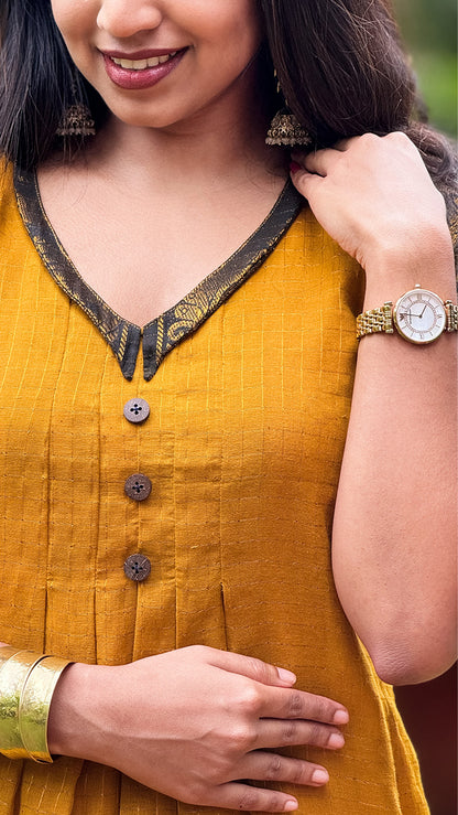 Mustard Yellow Sungudi Dress