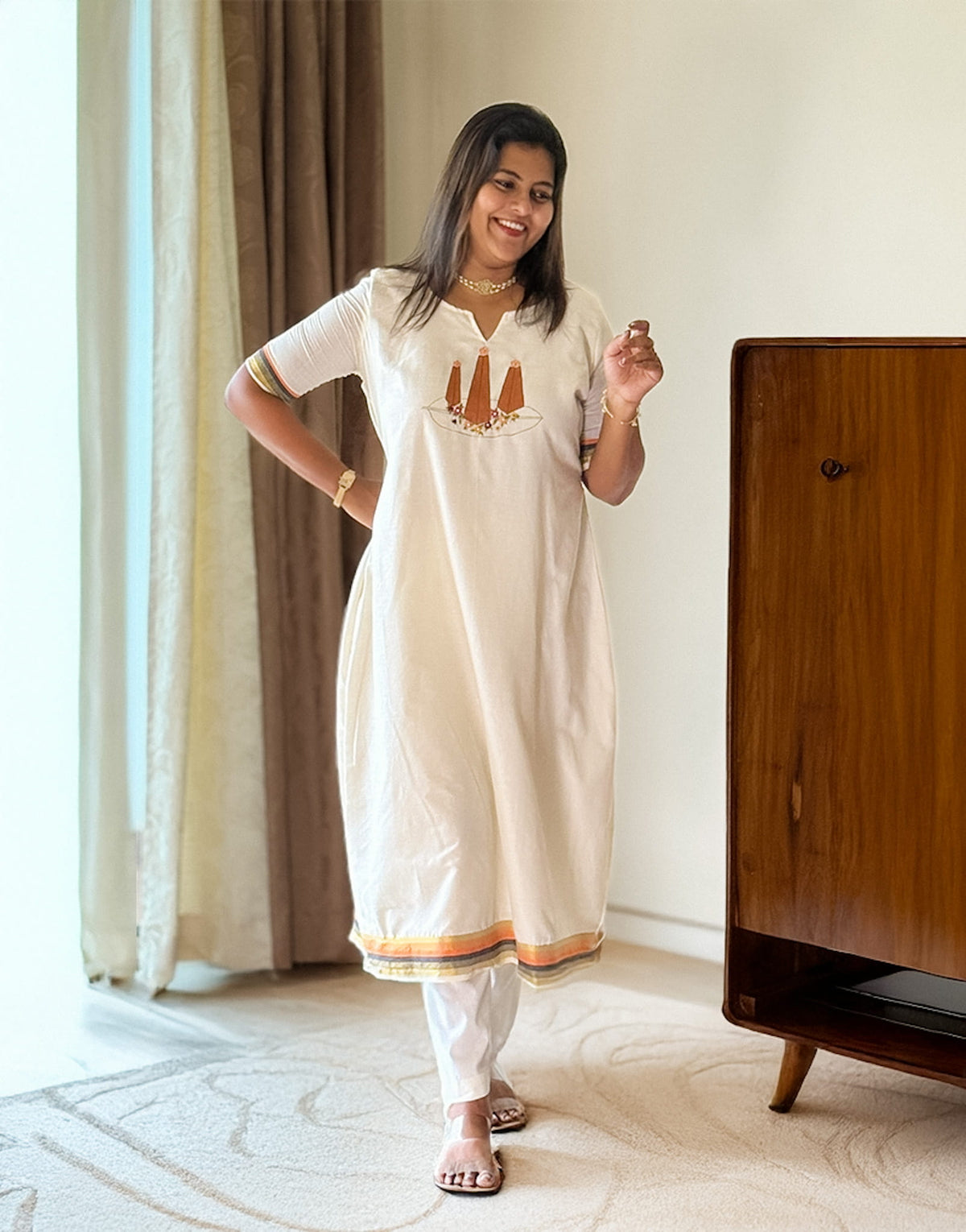 Onathappan Hand Embroidered Dress