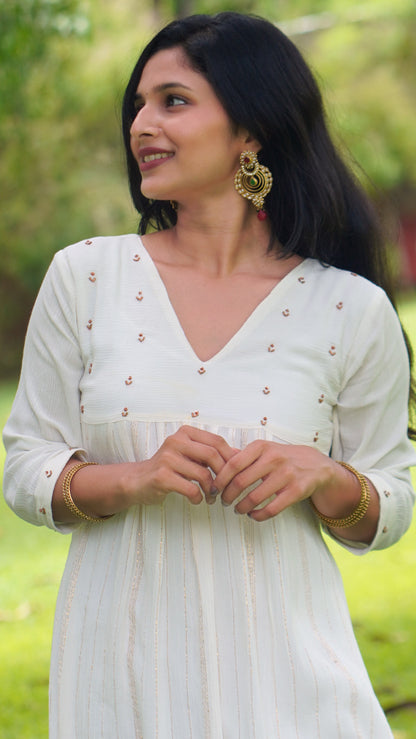 Off-White Premium Rayon Kurti