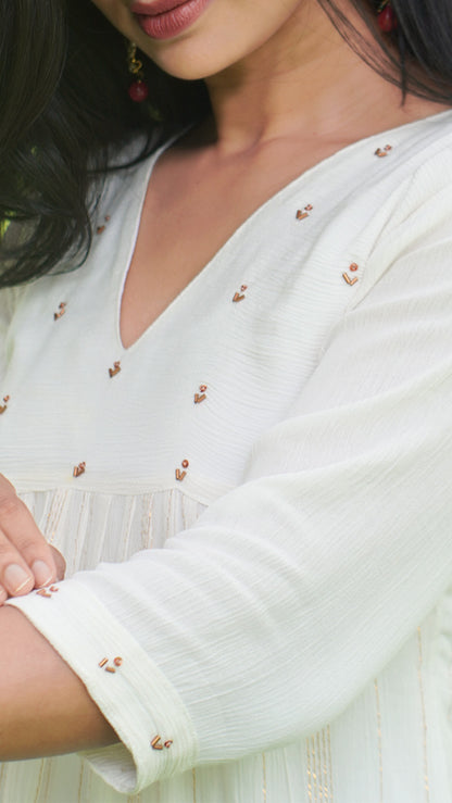 Off-White Premium Rayon Kurti