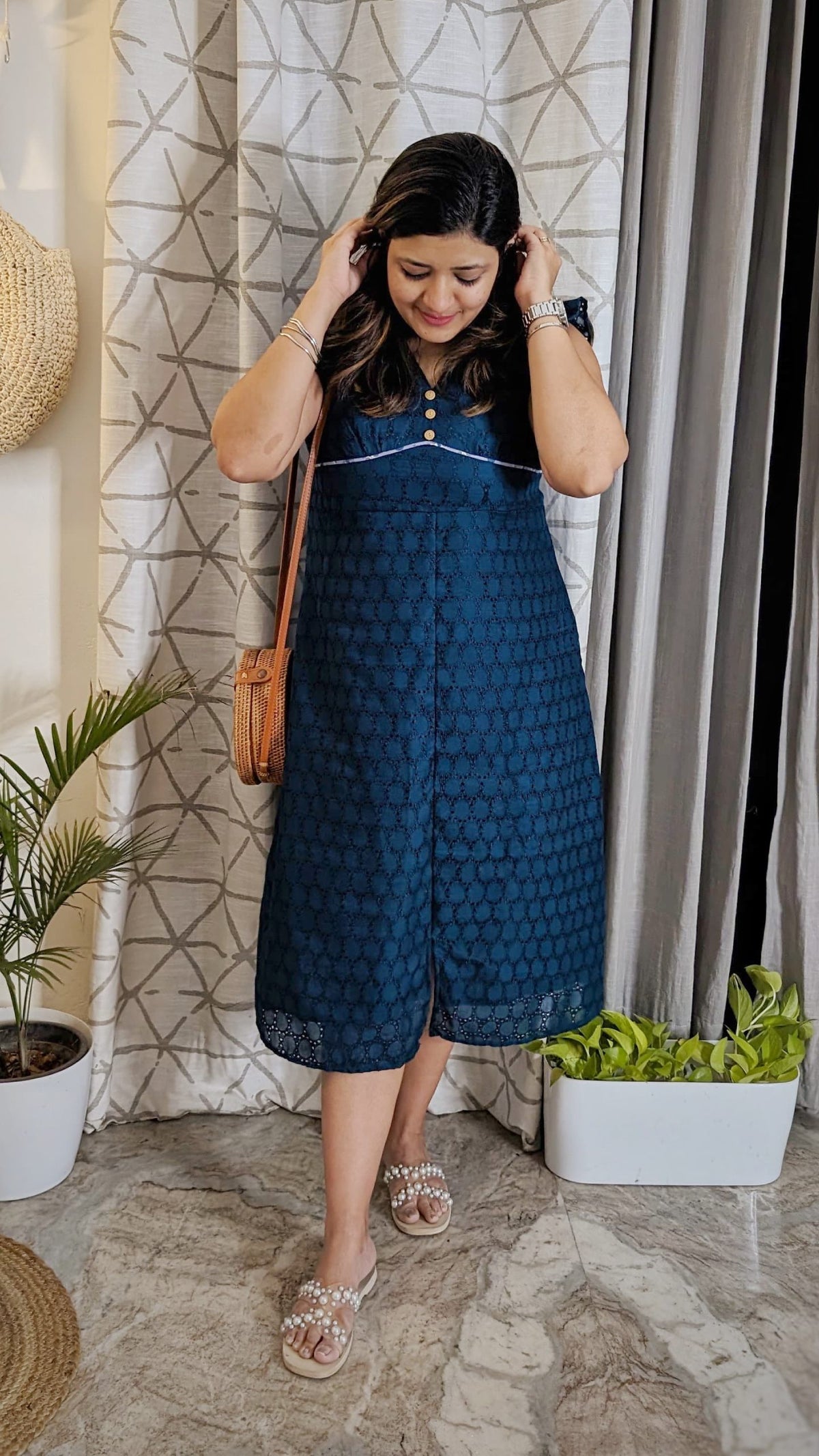 Hakoba Peacock Blue Dress