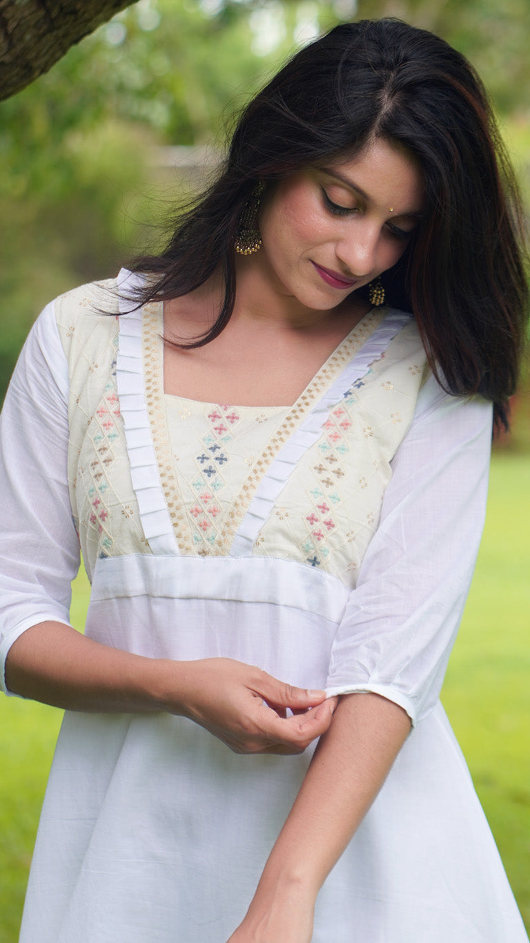 Soft Mul Cotton White Kurta