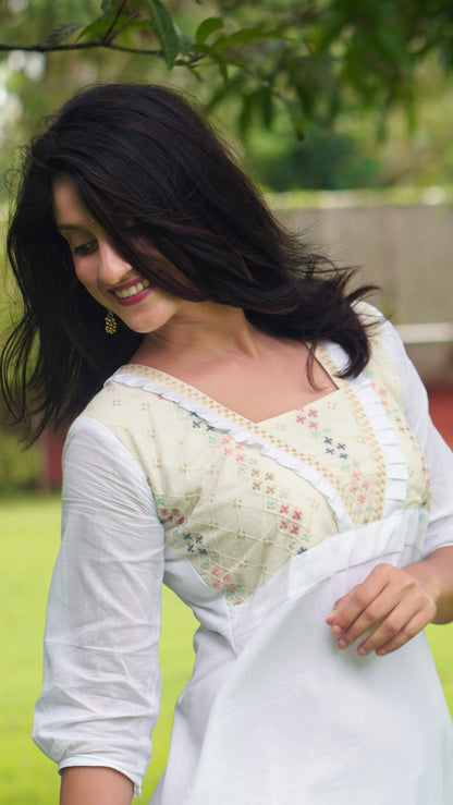 Soft Mul Cotton White Kurta