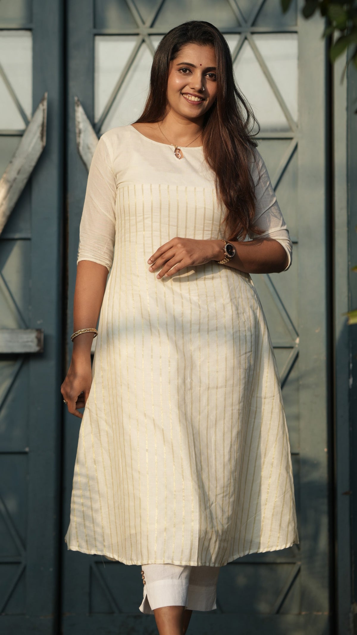 Yarned Cotton Kerala Kasav Kurta
