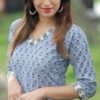 Pale blue kurti with white and black patch