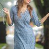 Pale blue kurti with white and black patch