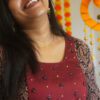 Black and Maroon Ajrakh Kurti with Hand Embroidery Design - Image 4