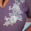 Pure georgette Lavender Pastel Kurta with hand embroidery - Image 5