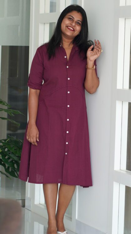 dark-wine-casual-dress