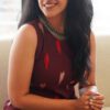 maroon-ikat print-cotton-sleeveless-kurti