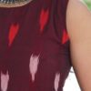 maroon-ikat print-cotton-sleeveless-kurti