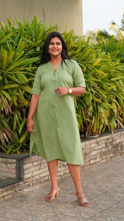 spanish-green-below-the-knee-cotton-dress