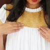 Off-white-pleated-dress-with-golden-brocade