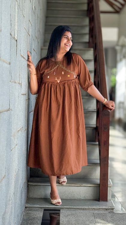 caramel-brown-embroidered-dress