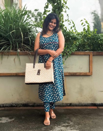 elephant_printed_kurti_set