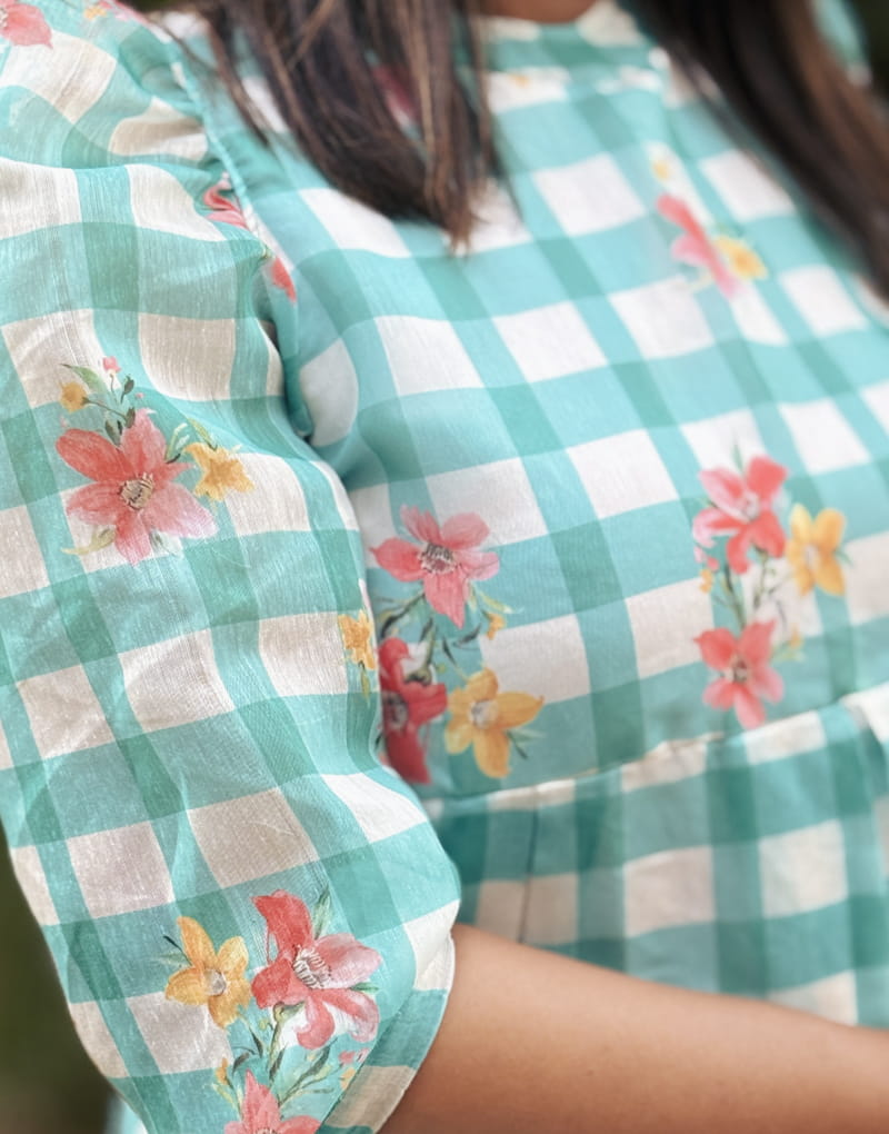 aqua-green-checks-dress
