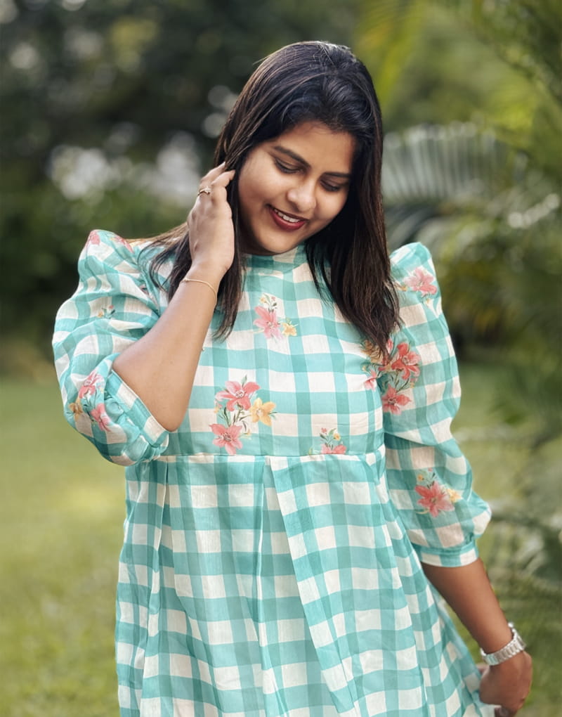 aqua-green-checks-dress