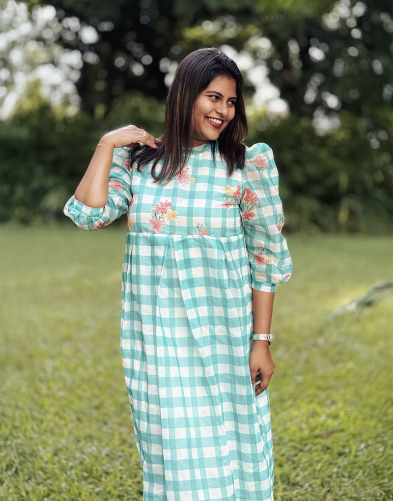 aqua-green-checks-dress