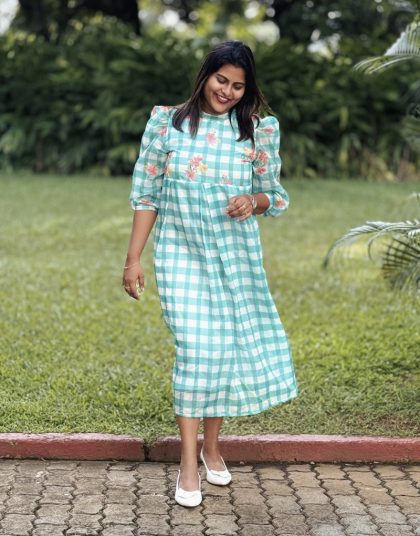 aqua-green-checks-dress